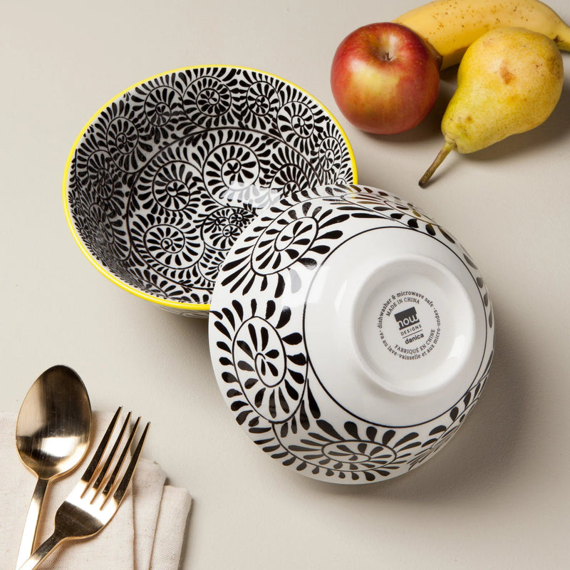 Now Designs - Bowl 6inch Black Vines Home & Kitchen