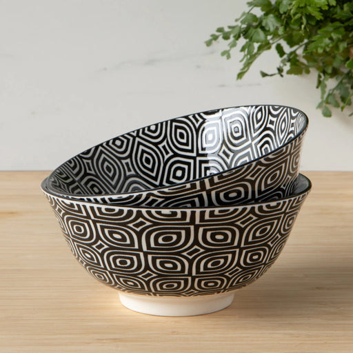 Now Designs - Bowl 6inch Black White Geo Home & Kitchen