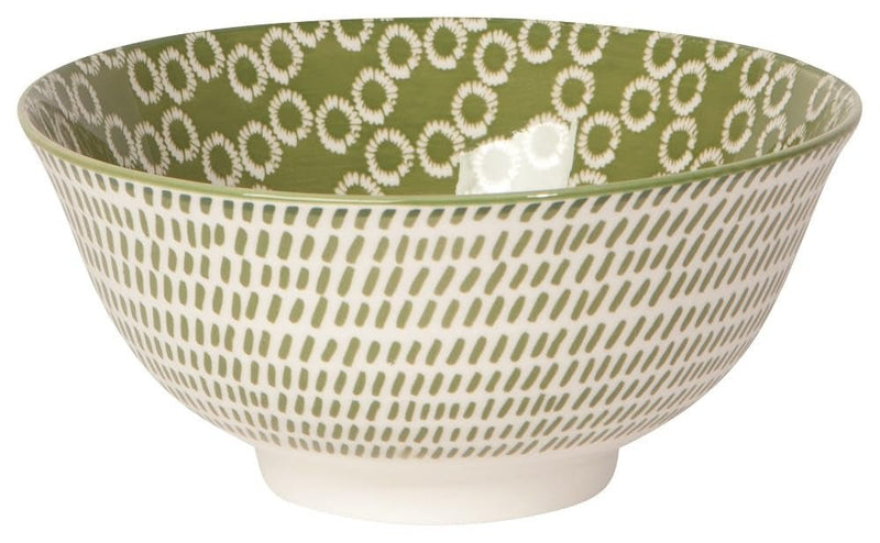 Now Designs - Bowl 6inch Green Rings Home & Kitchen