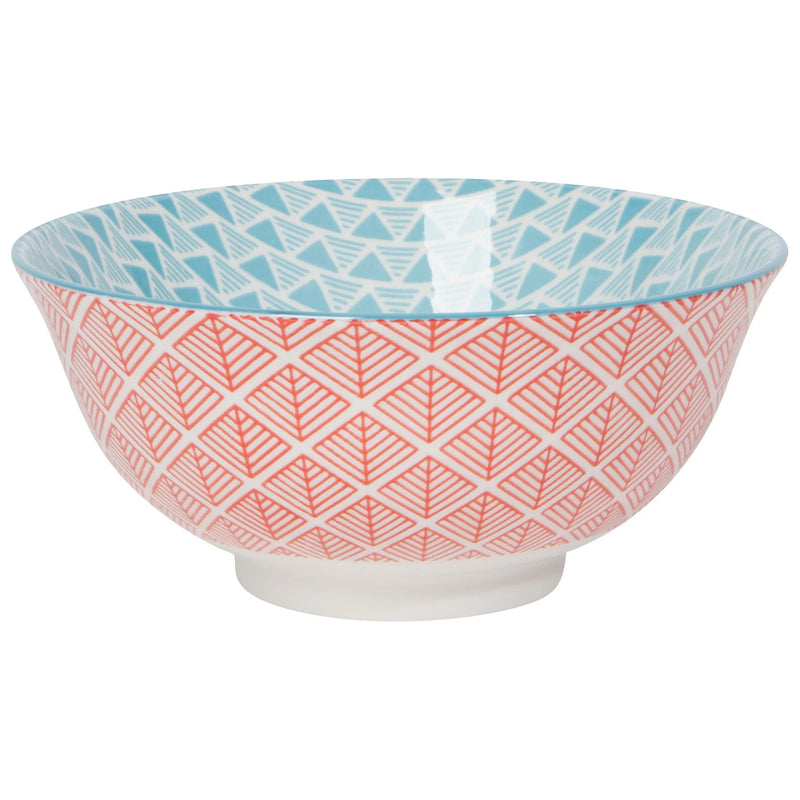 Now Designs - Bowl 6inch Red Blue Leaf Geo Home & Kitchen