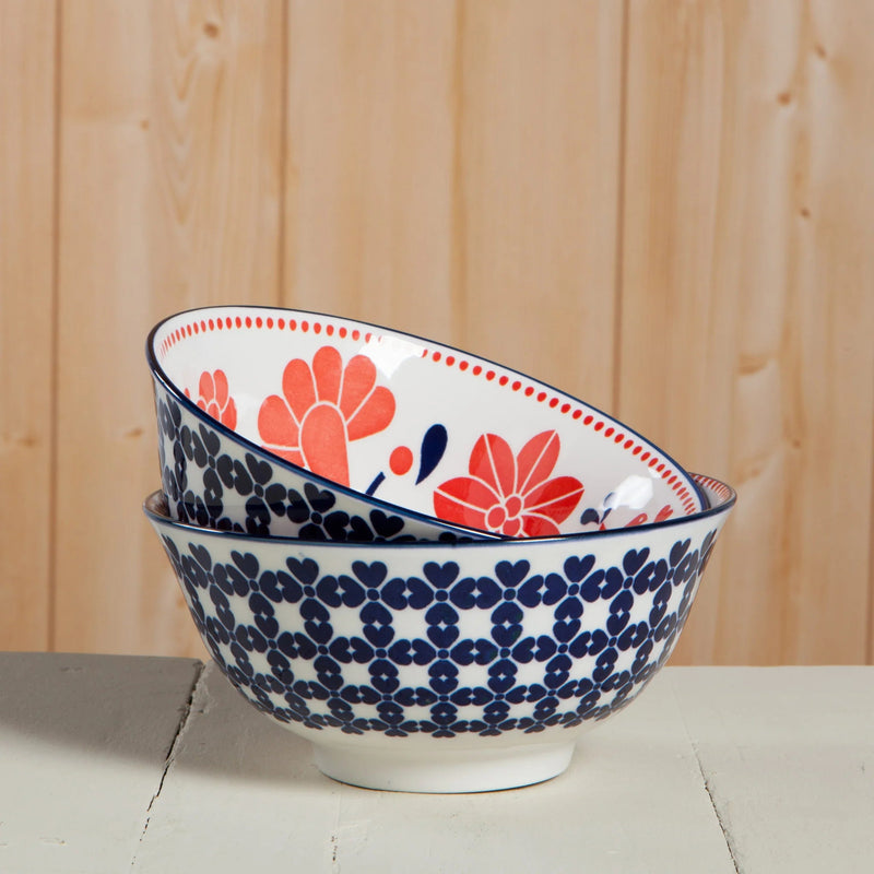 Now Designs - Bowl 6inch Red Navy Bird Home & Kitchen