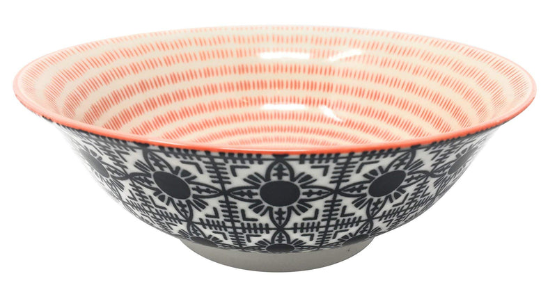 Now Designs - Bowl 8inch Black tile/Red Home & Kitchen