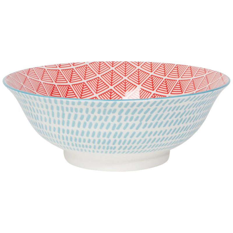 Now Designs - Bowl 8inch Blue Red Dash Home & Kitchen