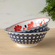 Now Designs - Bowl 8inch Red Navy Bird Home & Kitchen