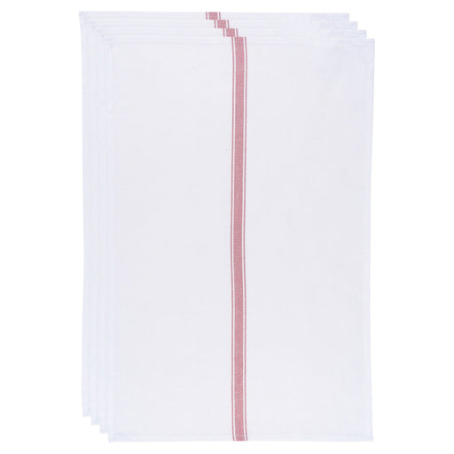 Now Designs - Brooklyn Stripe Poppy Red Dishtowels Set of 4 Home & Kitchen
