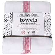 Now Designs - Brooklyn Stripe Poppy Red Dishtowels Set of 4 Home & Kitchen