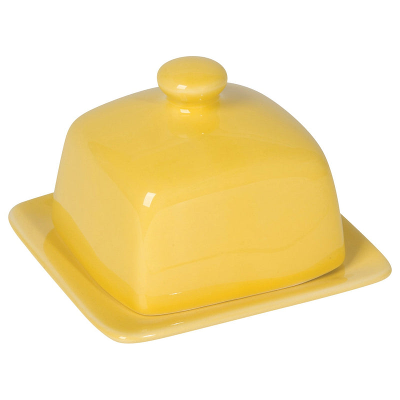 Now Designs - Butter Dish Sq Lemon | Yellow Home & Kitchen