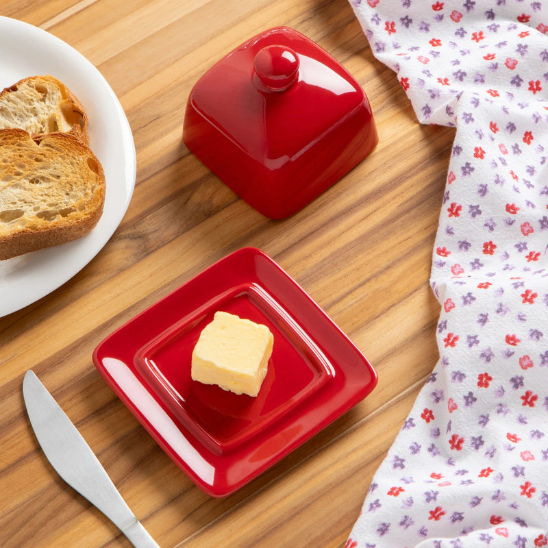 Now Designs - Butter Dish Square Home & Kitchen Red