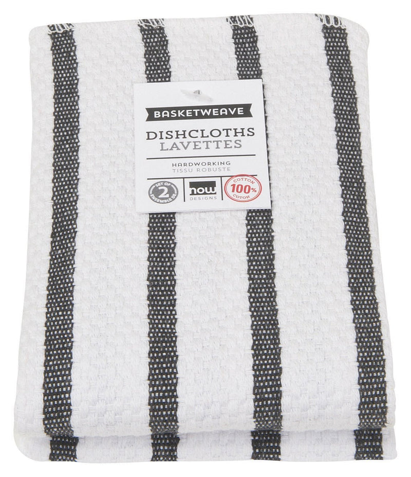 Now Designs - Dishcloths Set of 2 Home & Kitchen Black Basketweave
