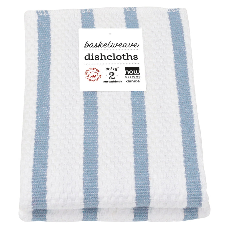 Now Designs - Dishcloths Set of 2 Home & Kitchen Slate Blue Basketweave
