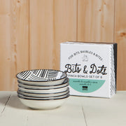 Now Designs - Pinch Bowl Set6 BitsDots Black Home & Kitchen