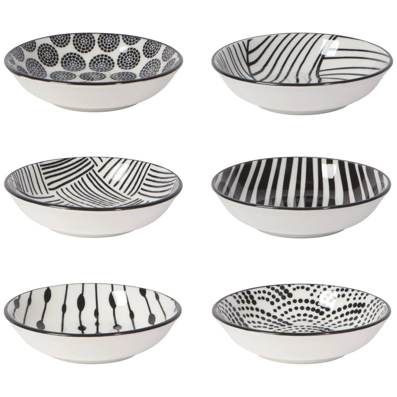 Now Designs - Pinch Bowl Set6 BitsDots Black Home & Kitchen