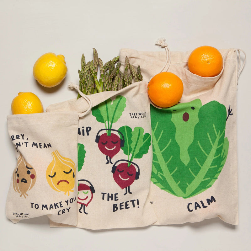 Now Designs - Produce Bag Set of 3 Home & Kitchen Funny Food
