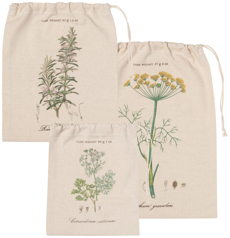 Now Designs - Produce Bag Set of 3 Home & Kitchen Garden Herbs