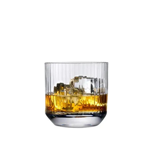 NUDE Big Top 64122 ribbed rocks glass; product sold as a set of 24