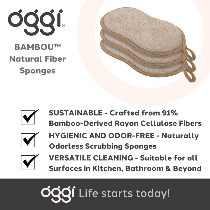 OGGI - Bamboo Kitchen Sponges Home & Kitchen Natural