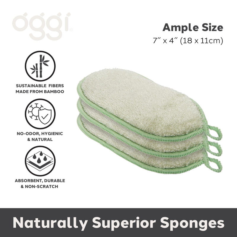 OGGI - Bamboo Kitchen Sponges Home & Kitchen Natural