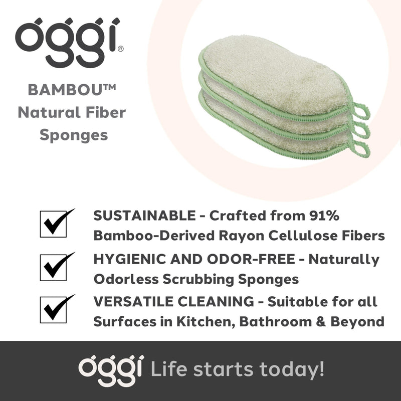 OGGI - Bamboo Kitchen Sponges Home & Kitchen Natural