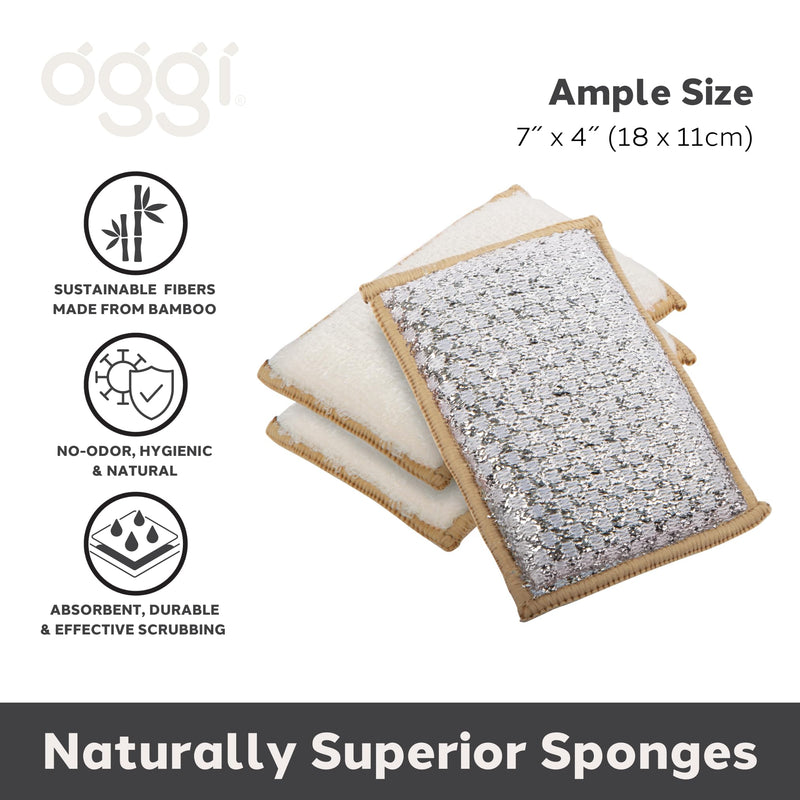 OGGI - Bamboo Scrubbing Sponges Home & Kitchen Gray