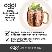 OGGI - Bar™ Moscow Mule Mug Home & Kitchen Set of 2