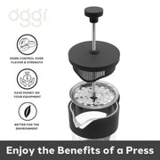 OGGI BREW French Press Coffee Maker - 5 cups Home & Kitchen Grey