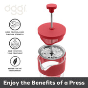 OGGI BREW French Press Coffee Maker - 5 cups Home & Kitchen Grey