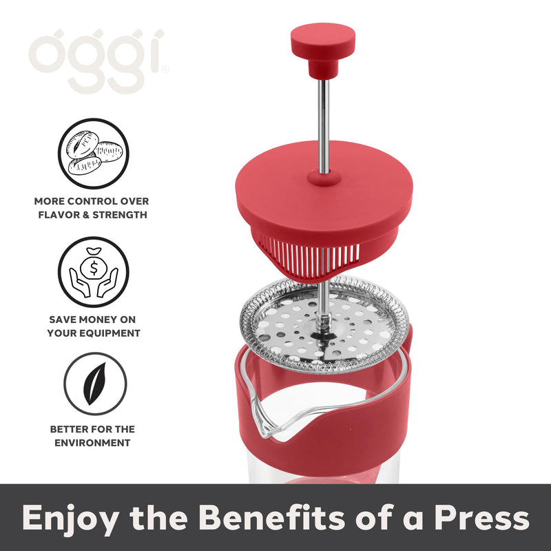 OGGI BREW French Press Coffee Maker - 5 cups Home & Kitchen Grey