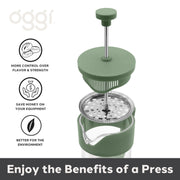 OGGI BREW French Press Coffee Maker - 5 cups Home & Kitchen Grey