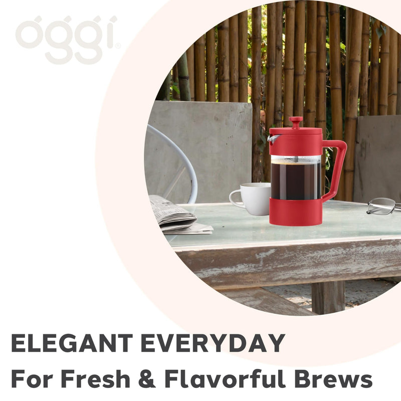 OGGI BREW French Press Coffee Maker - 5 cups Home & Kitchen Grey