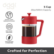 OGGI BREW French Press Coffee Maker - 5 cups Home & Kitchen Grey