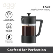 OGGI BREW French Press Coffee Maker - 5 cups Home & Kitchen Grey