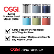 OGGI - Jumbo Utensil Holder Home & Kitchen Stainless Steel