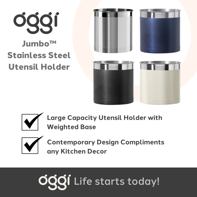 OGGI - Jumbo Utensil Holder Home & Kitchen Stainless Steel
