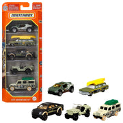 Matchbox - Die-Cast Cars & Trucks (5-Pack, Single Random Pick) — Example themed pack and its five vehicles
