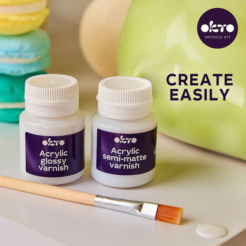 OKTO - ACRYLIC GLOSSY VARNISH + BRUSH Games & Toys