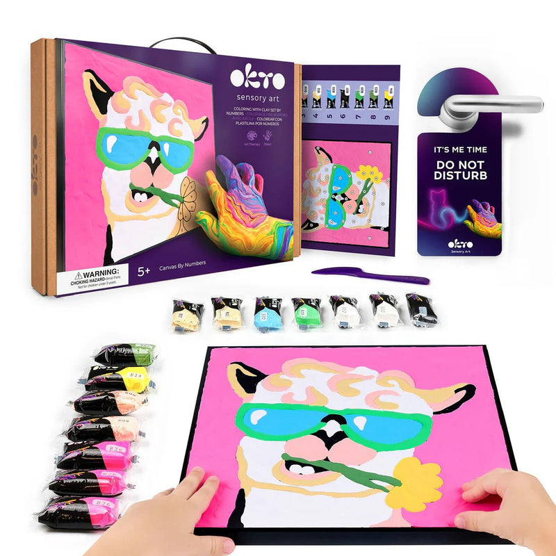 OKTO - COLORING WITH CLAY BY NUMBERS - LLAMA Games & Toys