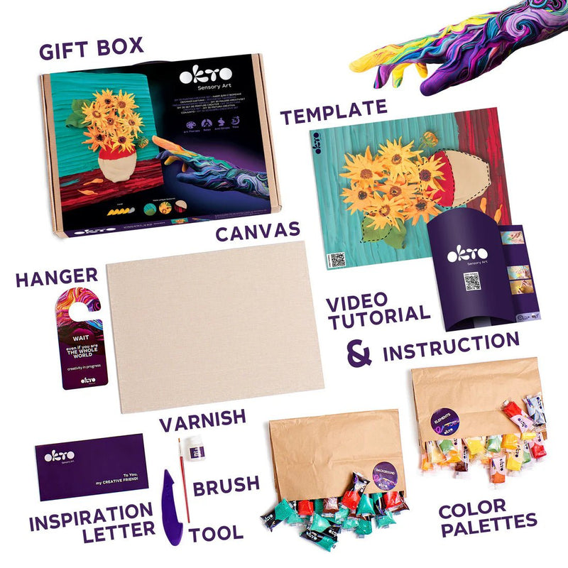 OKTO - DIY 3D CREATIVE PAINTING SET - SUNFLOWERS Games & Toys
