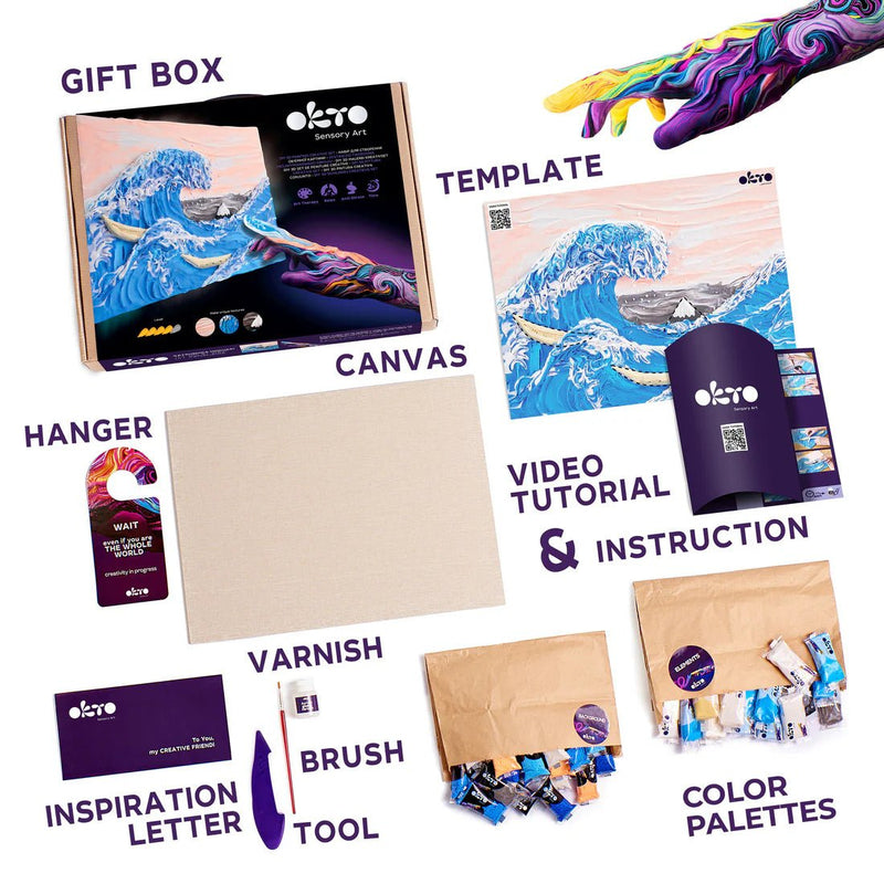 OKTO - DIY 3D CREATIVE PAINTING SET - THE BIG WAVE IN KANAGAWA Games & Toys