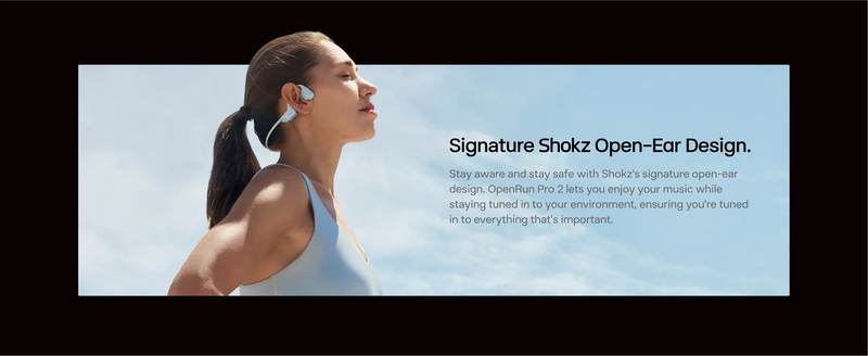 Shokz - OpenRun Pro 2 - Blue - Bluetooth Headset Noise Cancelling Mic Premium Bone Conduction - Dual Drivers Enhanced Bass - 3D Audio Water Resistant IP55 - 12Hr Battery Life
