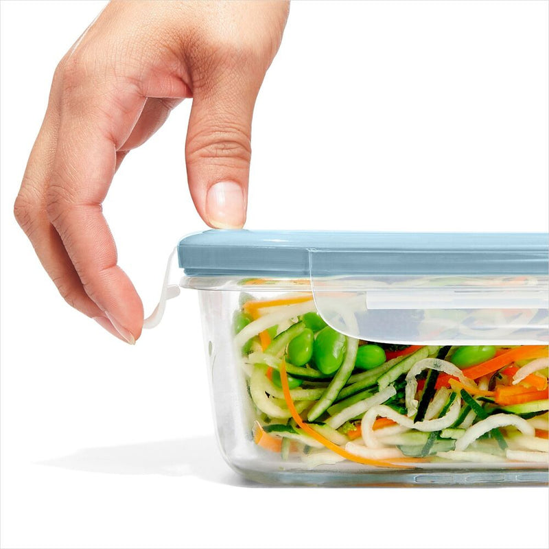 Oxo - Smart Seal 1.6-Cup Glass Rectangle Container - Arctic Blue