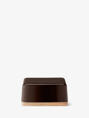 LSA - Collective - Butter Dish with Ash Wood Lid - Mocha - detail or setting view