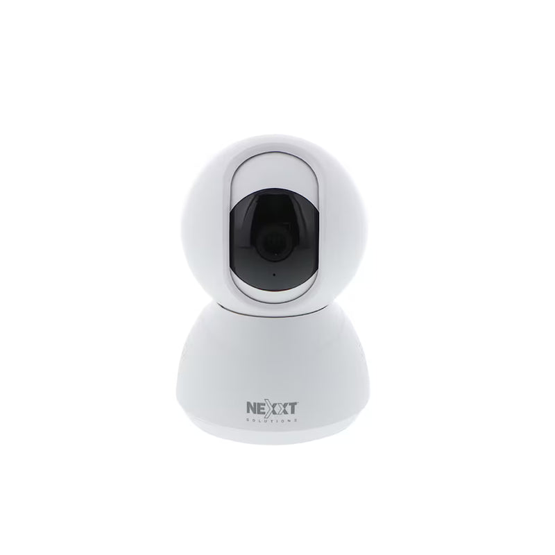 Nexxt - Smart Home Indoor Camera V2 2K PTZ (Pan Tilt Zoom) Motorized - 2 Way Communication Micro SD Slot Night Vision Motion Sensor - White