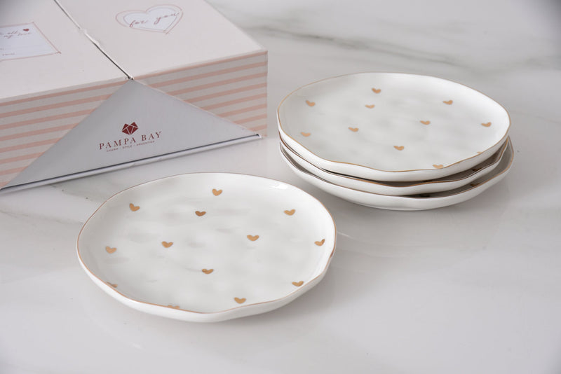 Pampa Bay - Heart to Heart Dessert Plate X4 Home & Kitchen
