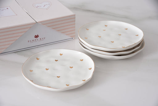 Pampa Bay - Heart to Heart Dessert Plate X4 Home & Kitchen