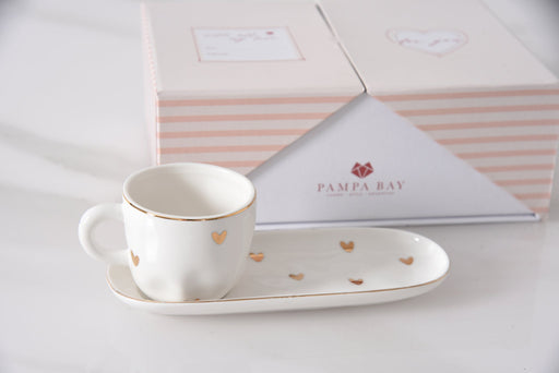Pampa Bay - Heart to Heart Espresso Cup & Saucer X2 Home & Kitchen