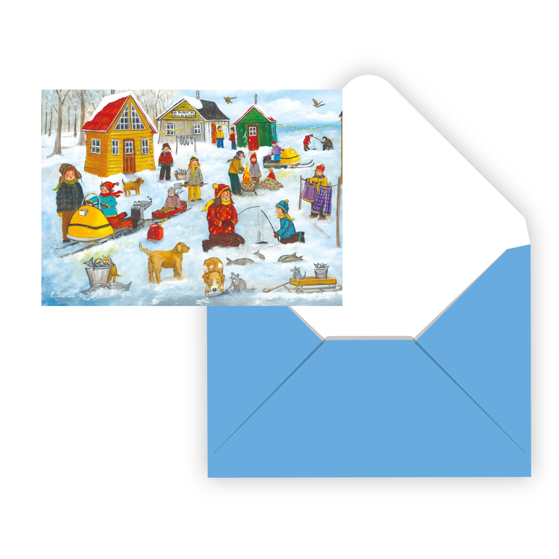 PBI - HOLIDAY - Bonheur au Bout de la Ligne Greeting Cards by Christine Genest (Set of 8)