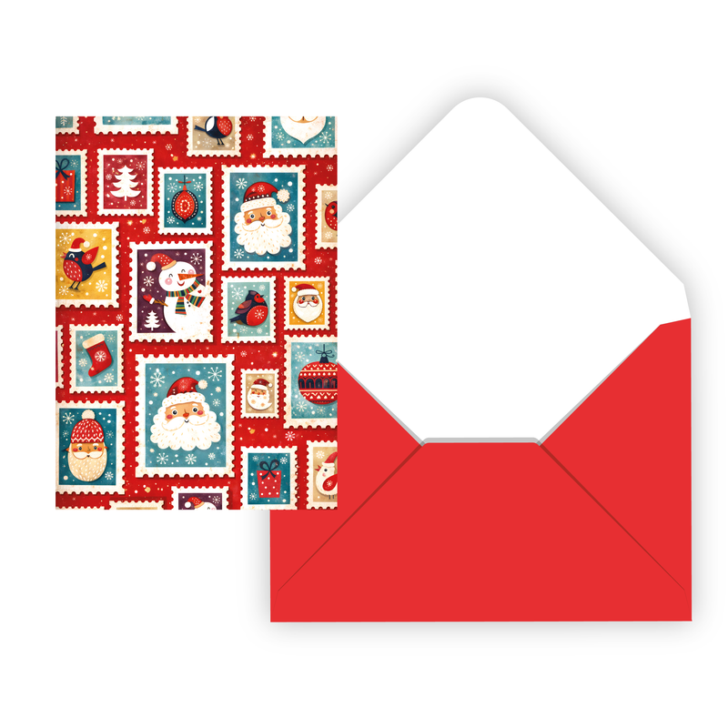 PBI - HOLIDAY - Holiday Stamps Greeting Card | 6.2 × 4.5 in / 15.7 × 11.4 cm