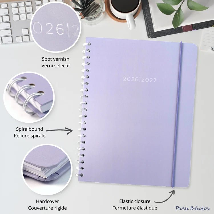 PBI - ACADEMIC AGENDA 2026 - 2027 - LARGE 1W/2P - PASTEL PURPLE Office Supplies