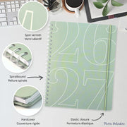 PBI - ACADEMIC AGENDA 2026 - 2027 - LARGE 1W/2P - SAGE GREEN Office Supplies