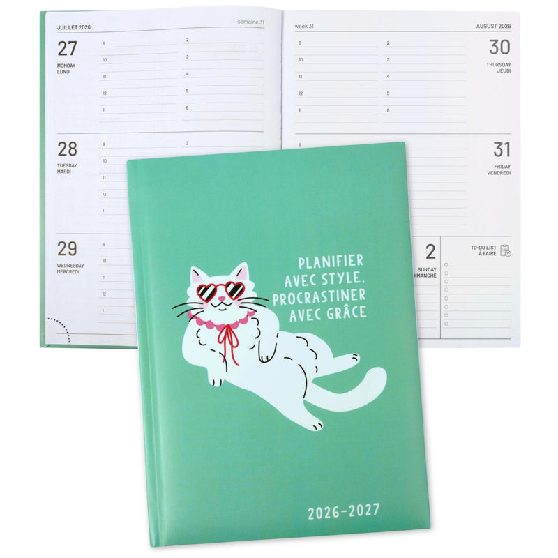 PBI - ACADEMIC AGENDA 2026 - 2027 - MEDIUM 1W/2P - CHAT PROCRASTINATEUR Office Supplies